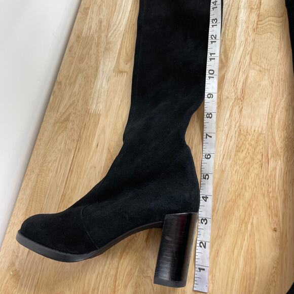 Stuart Weitzman NWOB Tipland Black Suede Over the Knee Boot Size 4M Stacked Heel - Picture 11 of 15